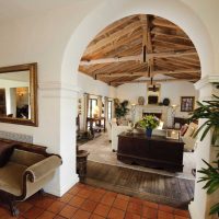 The idea of the original design of the bedroom with an arch photo