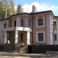 idea of a bright facade of a country house photo