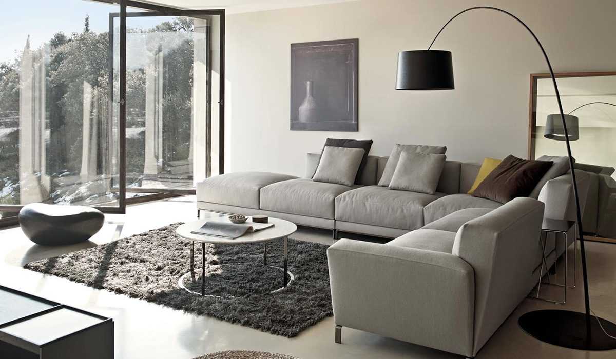 the idea of an unusual interior apartment with a sofa