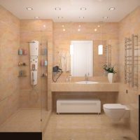 idea of bright design of a bathroom in an apartment picture