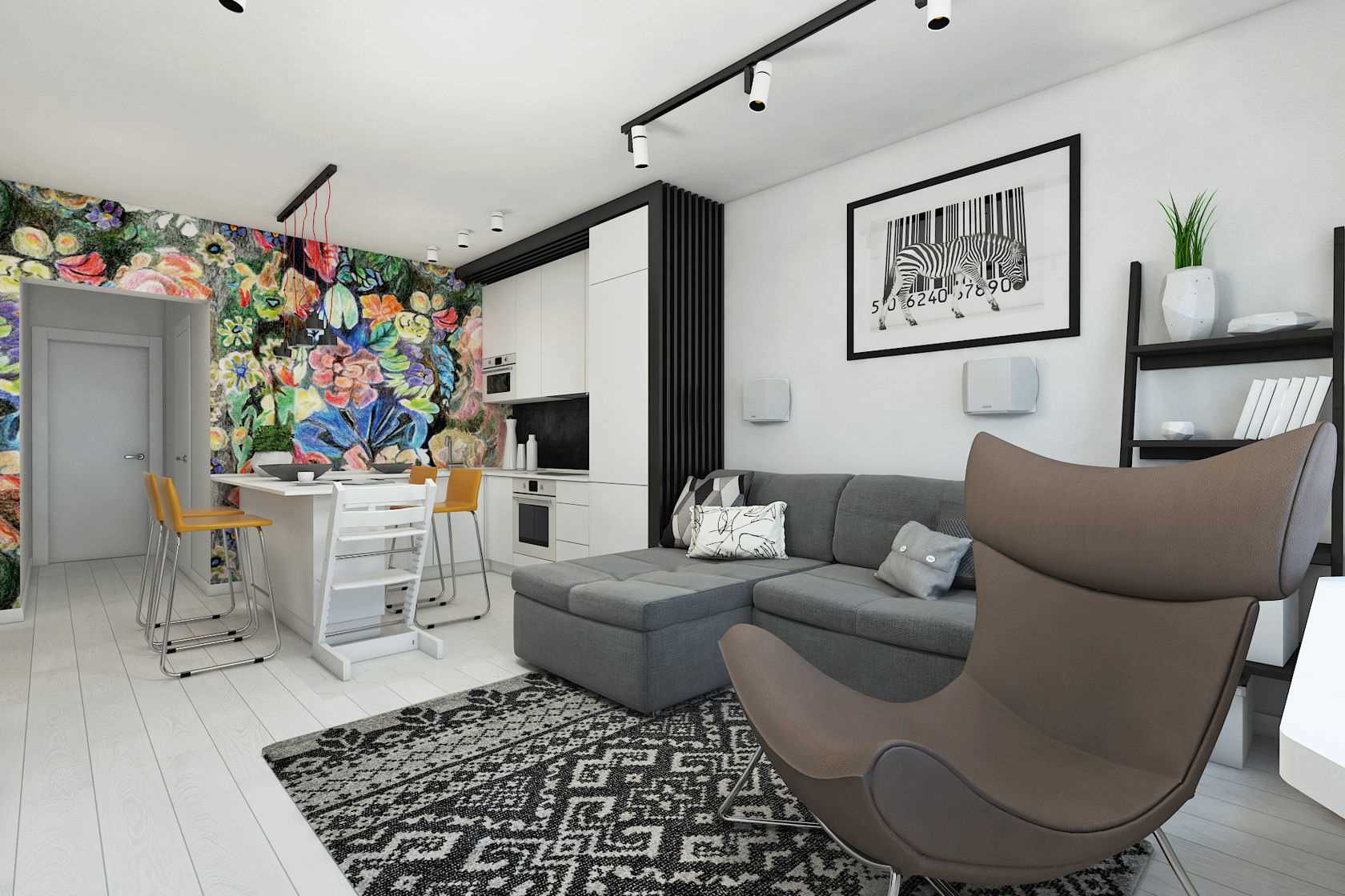 option de style agréable appartement de 2 pièces