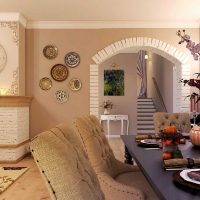 the idea of an unusual interior kitchen with an arch picture