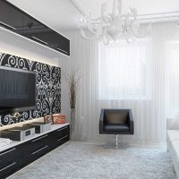the idea of a bright design of the living room 17 square meters picture