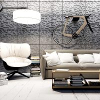 version du décor original de l'appartement avec un motif décoratif sur le mur photo