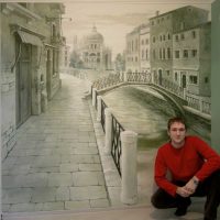 l'idée d'une pièce intérieure inhabituelle avec un motif décoratif sur le mur photo