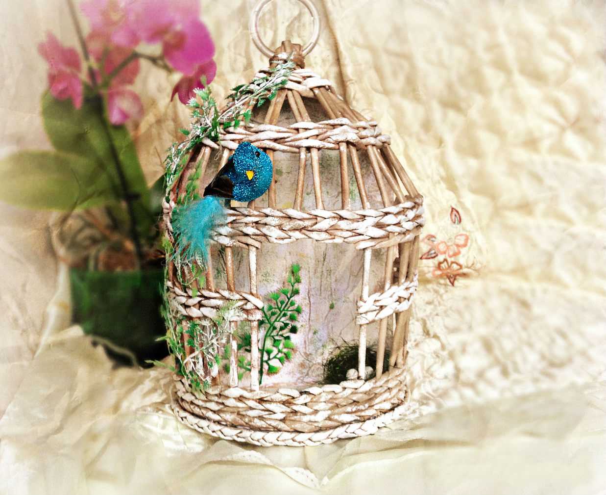 the idea of a bright room interior with a decorative cage