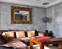the idea of unusual decorative plaster in the style of an apartment for concrete photo