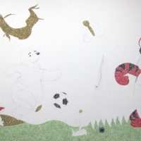 version de l'intérieur moderne de l'appartement avec un motif décoratif sur le mur photo