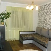 the idea of a beautiful interior of a living room 17 sq. meters photo