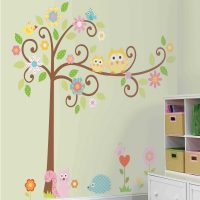 version de la décoration de la salle originale avec un motif décoratif sur la photo murale