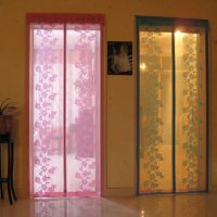 variant of bright decorative curtains in the design of the apartment photo