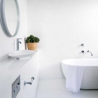 idea of a beautiful design of a white bathroom photo