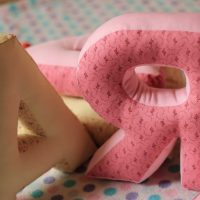 the idea of using decorative letters in the interior of an apartment picture