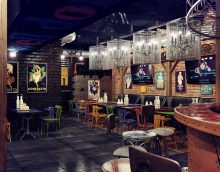 idea of light design cafe in the loft style picture