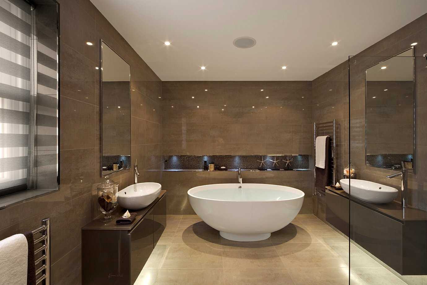 idea of unusual design of a large bathroom