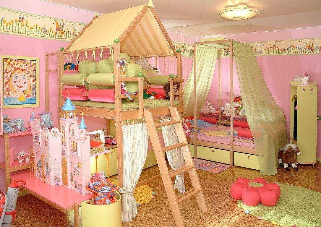 the idea of an unusual design of a children's room for a girl