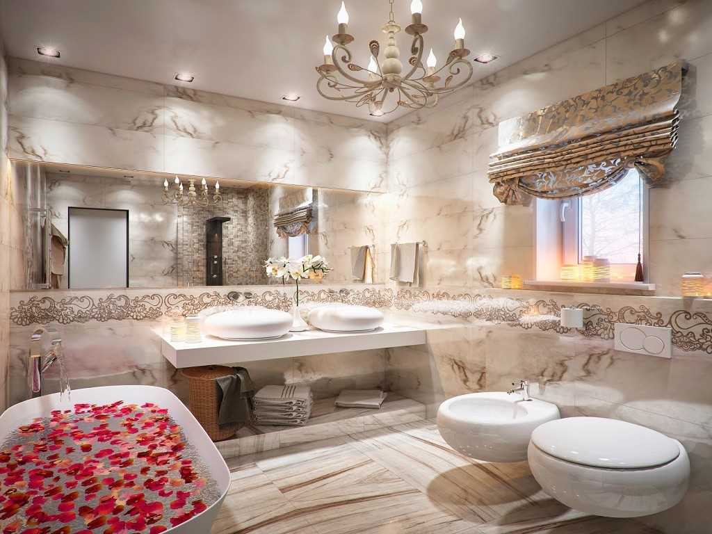 idea of modern design bathroom with window