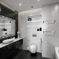idea of a beautiful bathroom design in black and white photo