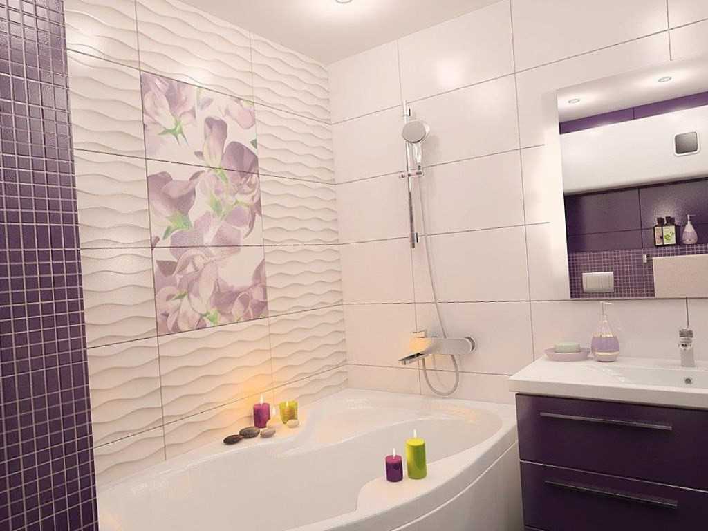 variante du design lumineux de la salle de bain avec baignoire d'angle