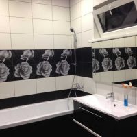 idea of a bright bathroom interior in black and white tones photo