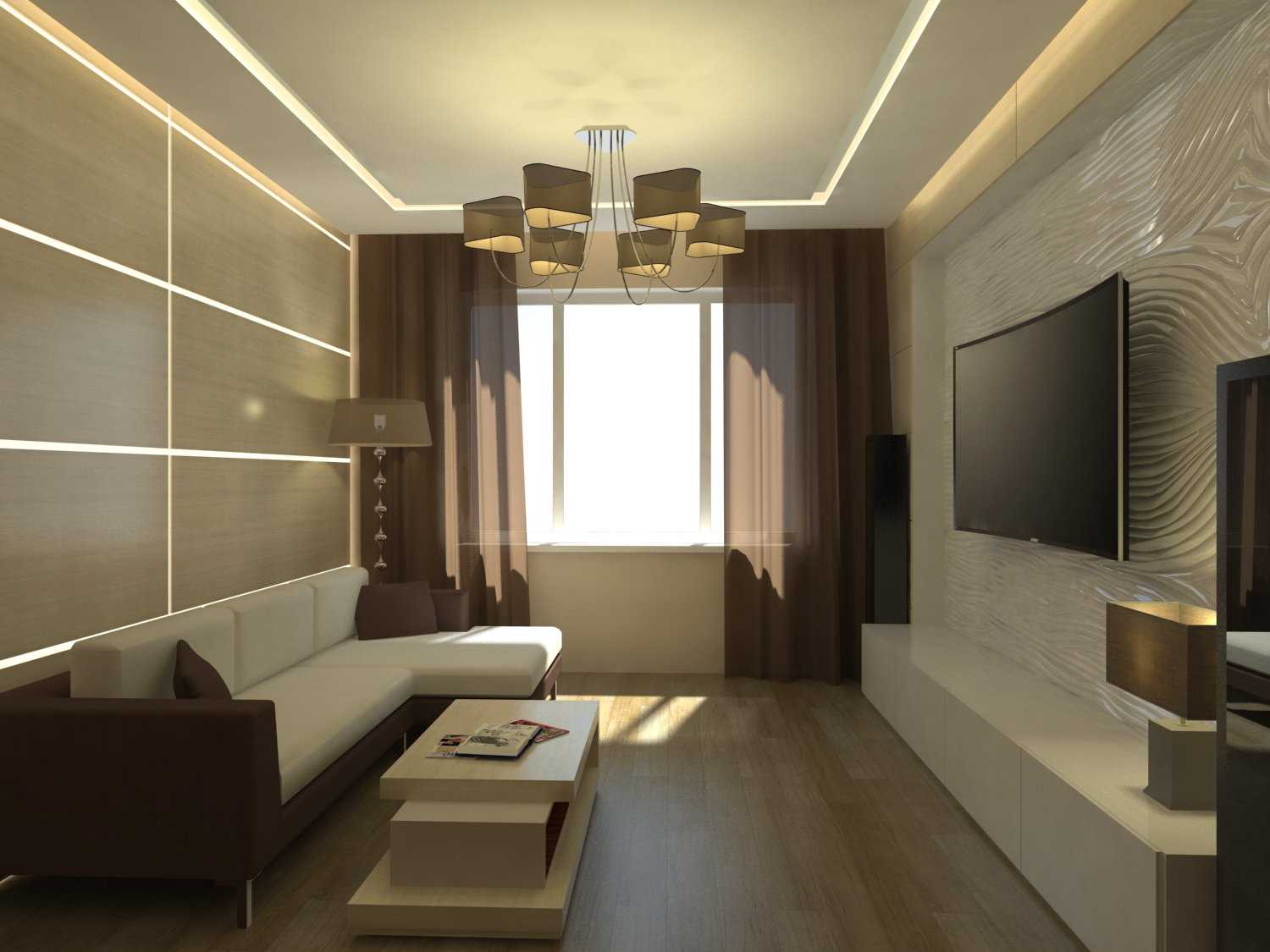 idea of a light design of a living room in a modern style