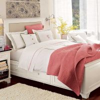 the idea of ​​a beautiful bedroom design in white photo