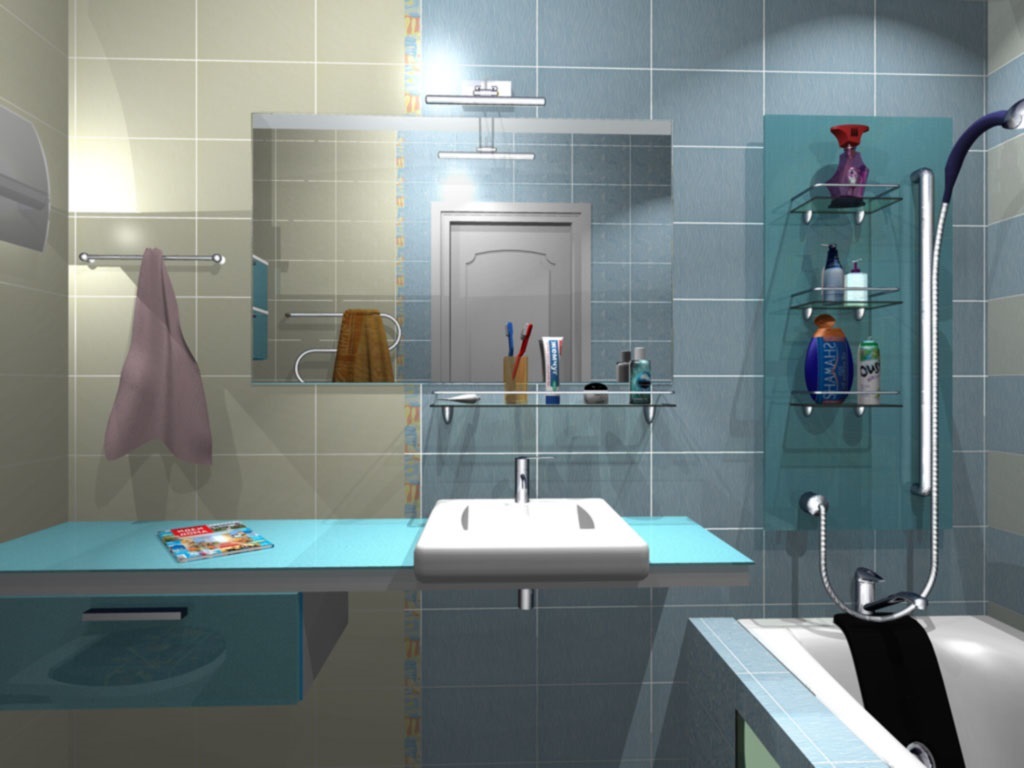 example of a beautiful bathroom interior of 5 sq.m