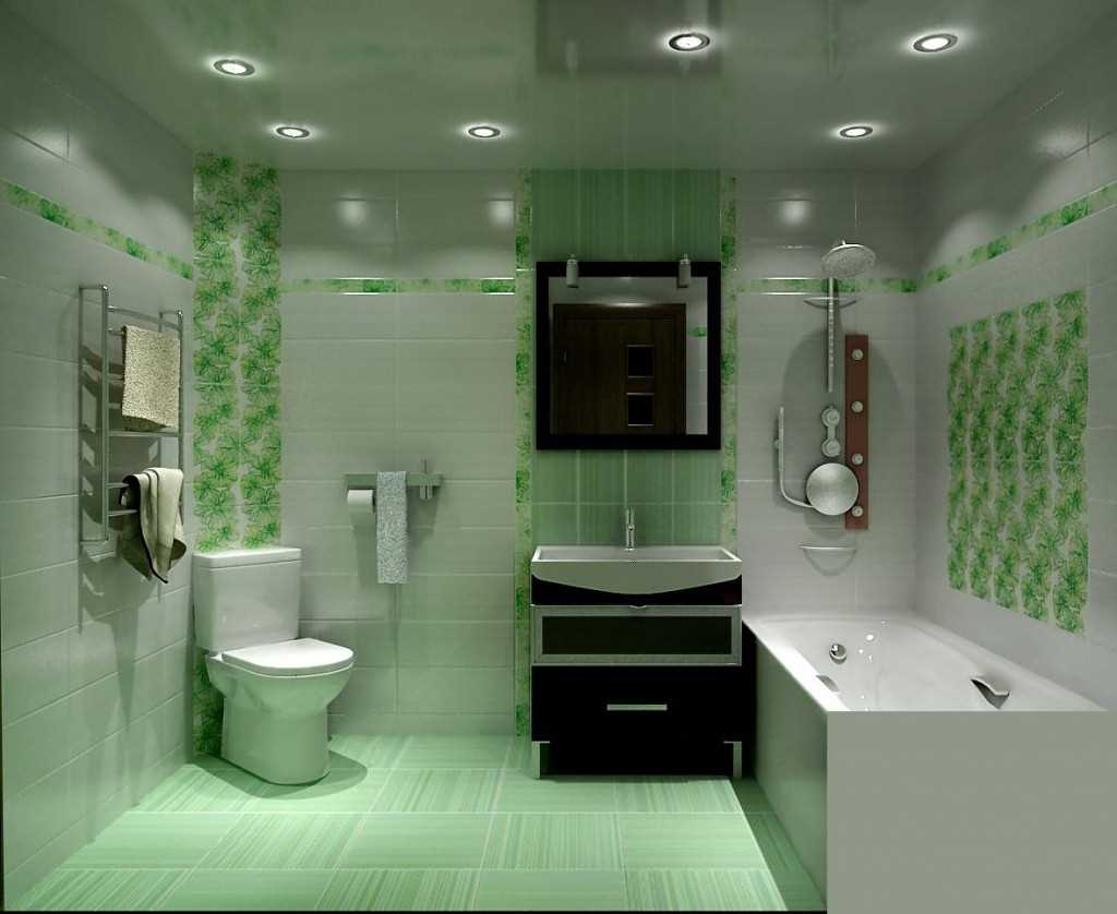 a variant of the unusual interior of a large bathroom