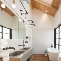 idea of an unusual style of a bathroom with a photo window