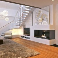 the idea of a modern interior apartment with a second light photo