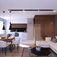 idea of an unusual interior of an apartment in the style of a modern classic picture