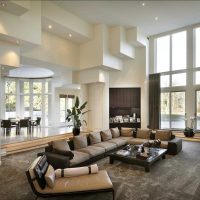 the idea of an unusual style of an apartment with a second light picture