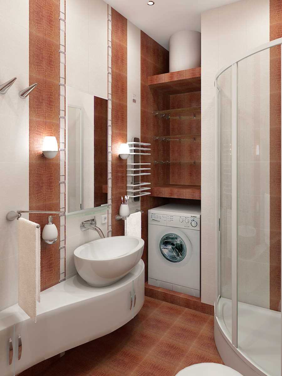 idea of an unusual style of a bathroom 2.5 sq.m