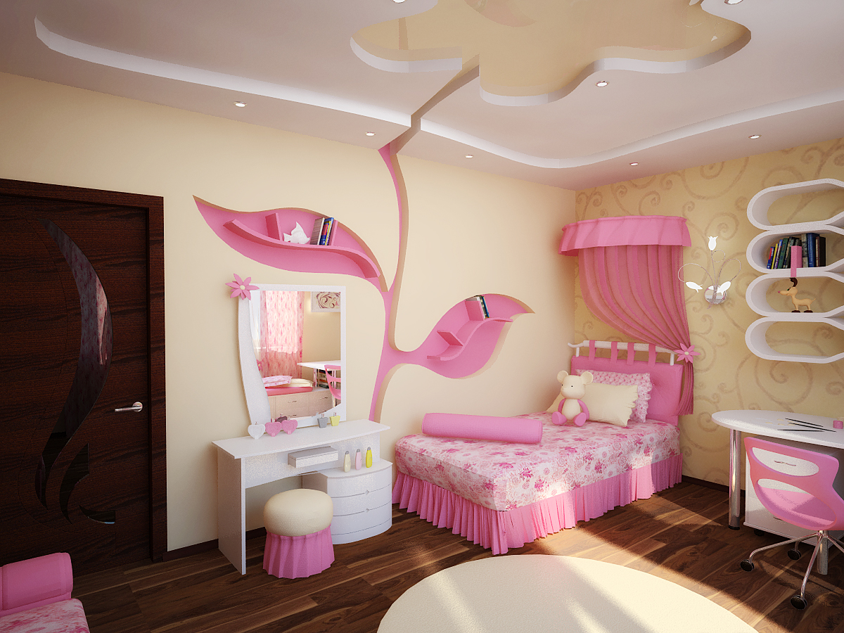 the idea of a beautiful design of a children's room for a girl