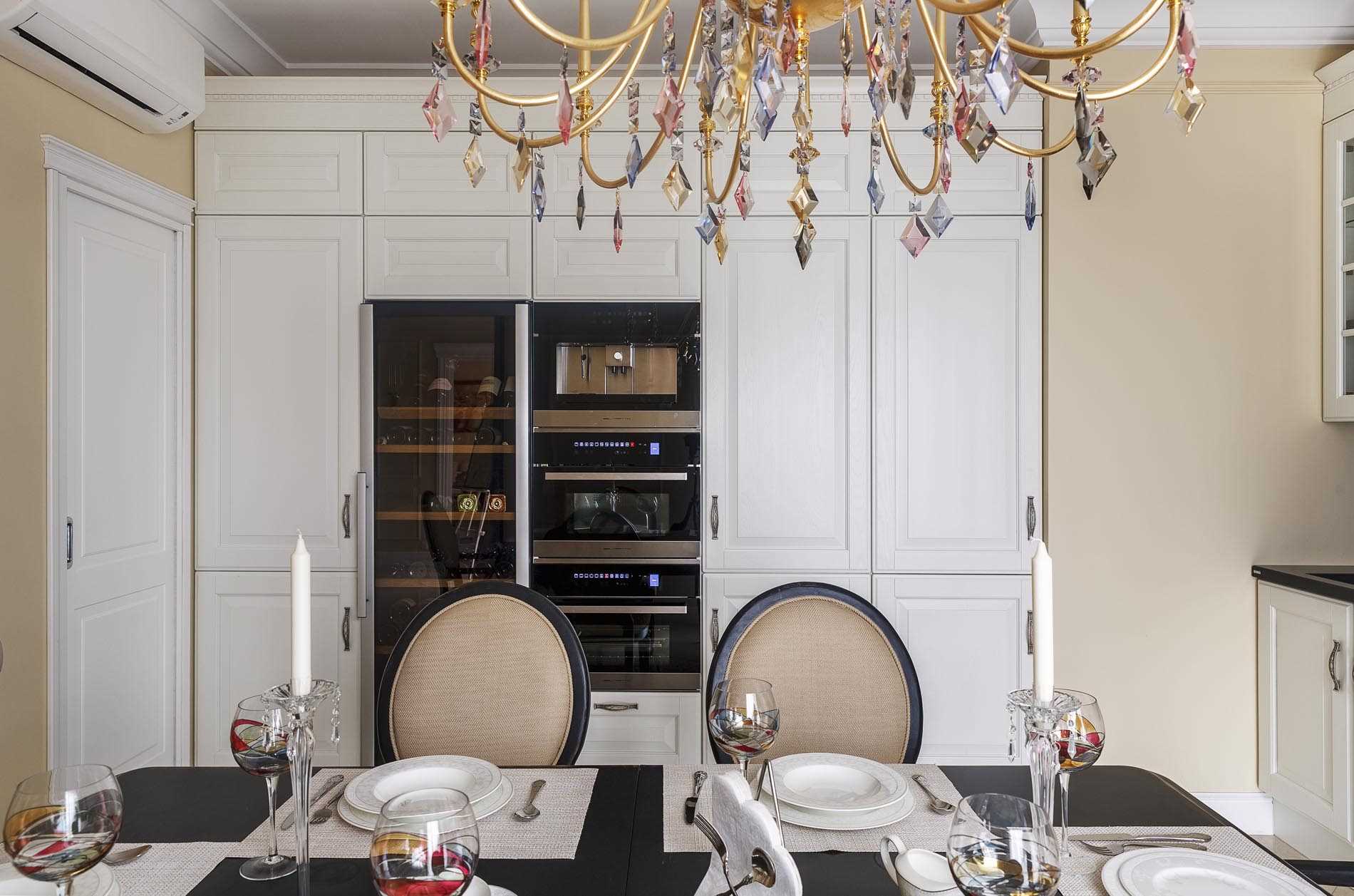 The idea of a bright design of a room in the style of a modern classic