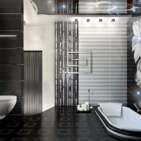 idea of a beautiful bathroom style in black and white