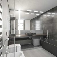 idea of a beautiful bathroom interior in black and white tones picture