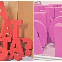the idea of using decorative letters in the style of a bedroom picture