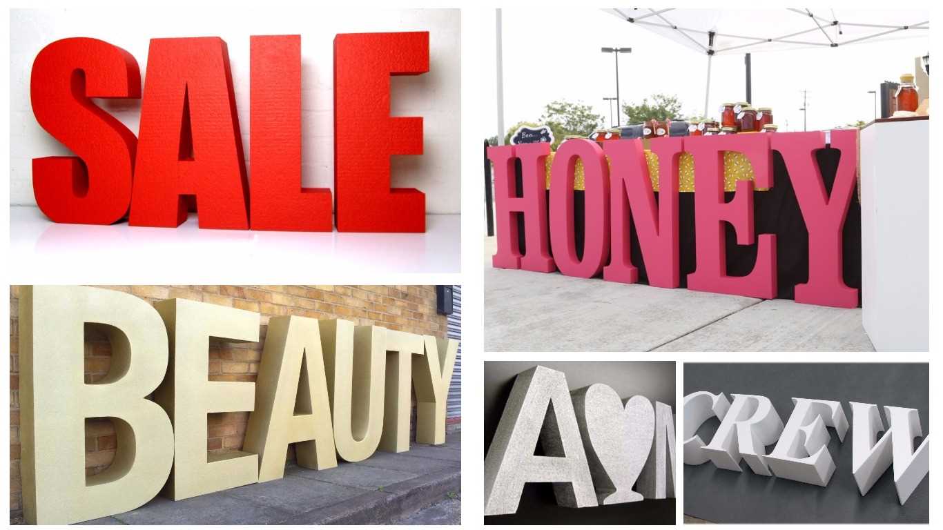 the idea of using decorative letters in the style of the apartment