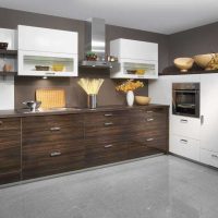 the idea of combining rich brown in the style of the kitchen photo
