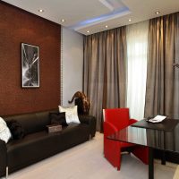 the idea of combining bright brown in the bedroom interior picture