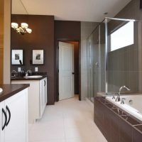 the idea of combining rich brown in the design of the bedroom picture