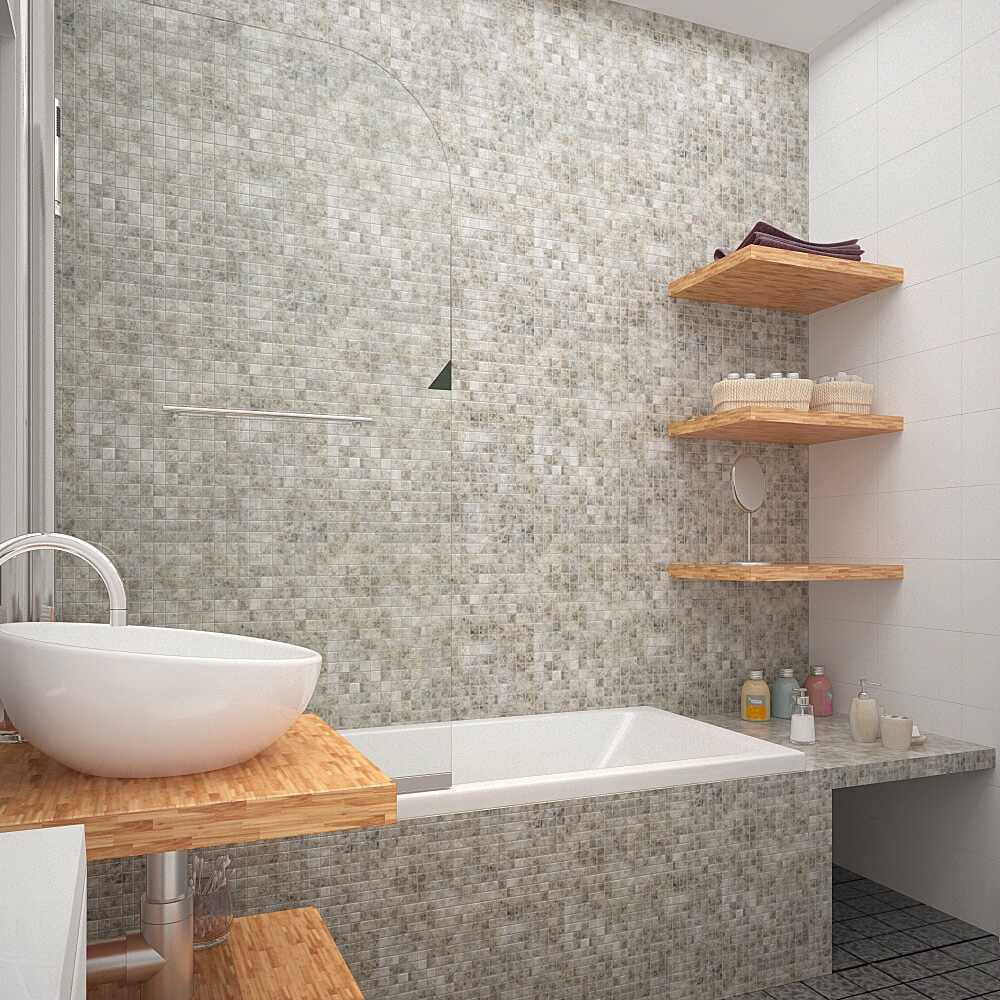 option of a bright interior of a bathroom of 6 sq.m
