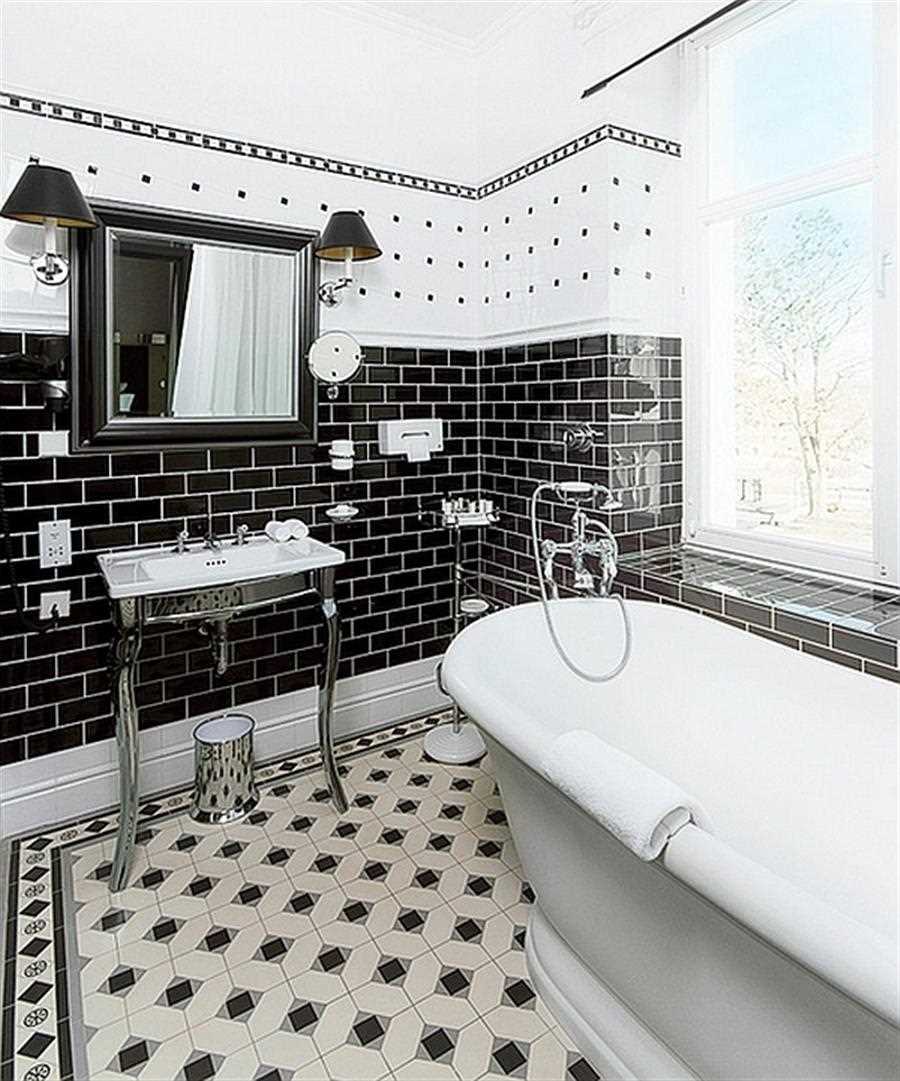 the idea of a beautiful bathroom design in black and white