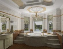 the idea of an unusual bathroom interior in a classic style photo