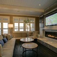 variant of a beautiful decor of a living room with a fireplace photo