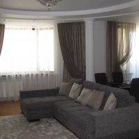 version of the unusual interior of the living room with a bay window picture