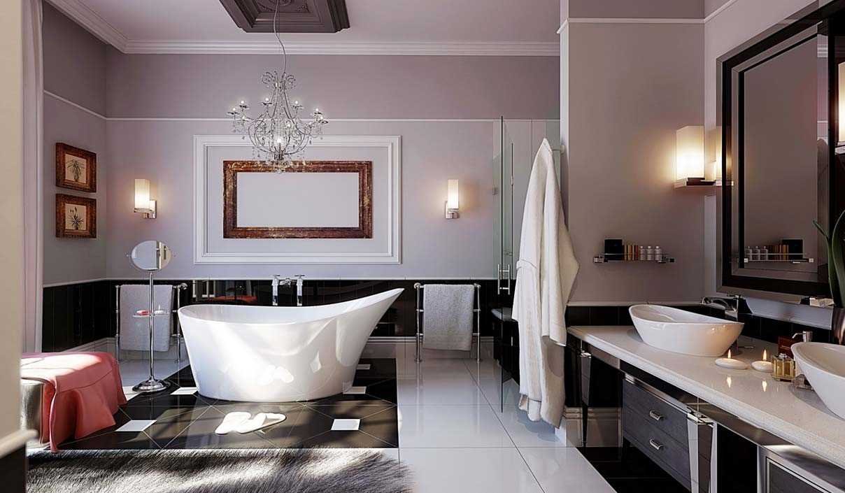 the idea of a beautiful bathroom interior in black and white