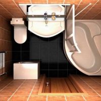 version de l'intérieur insolite de la salle de bain photo 3 m²