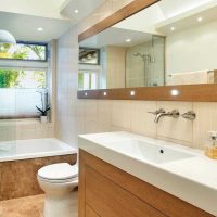 idea of a bright bathroom interior with photo window